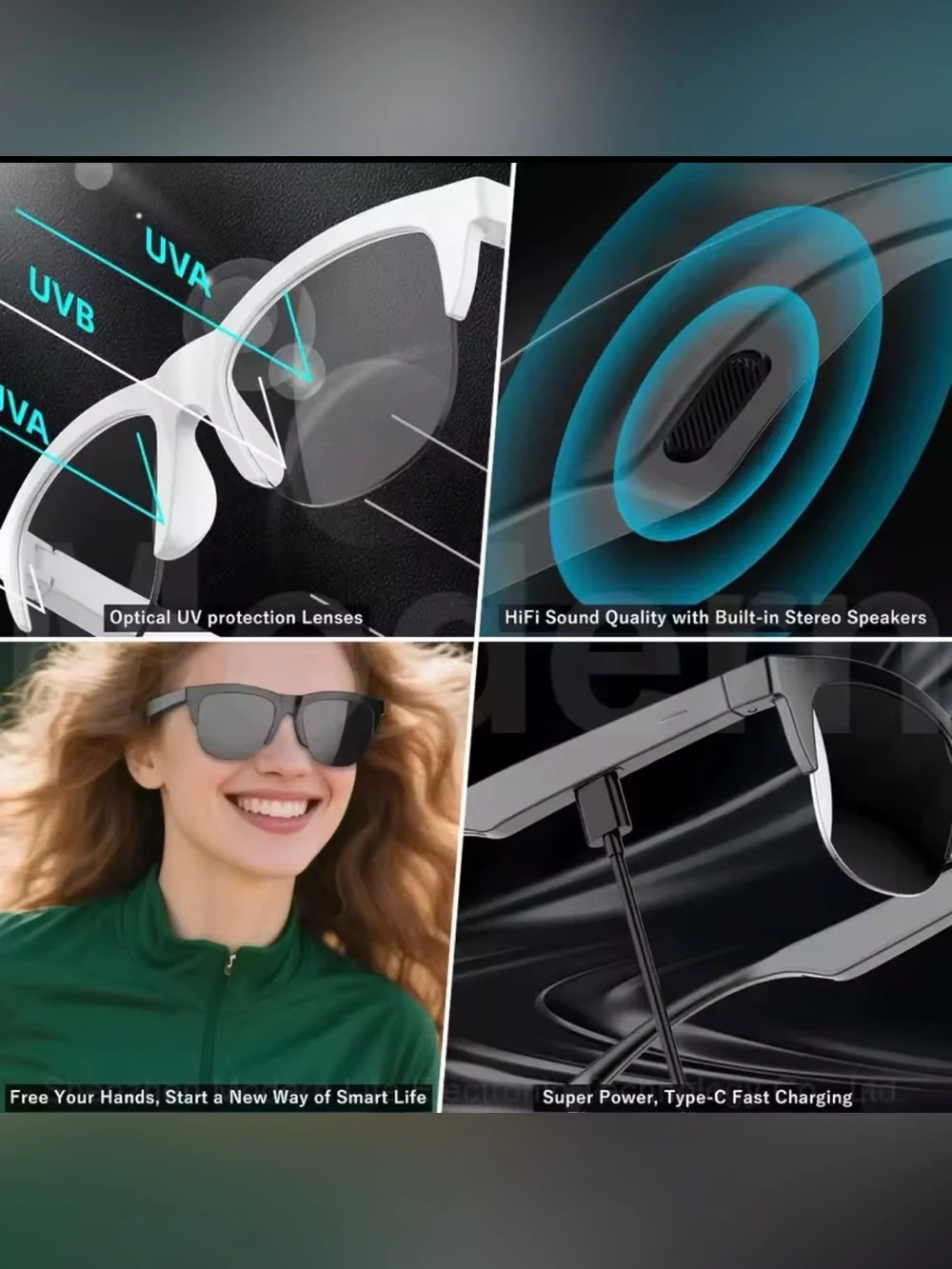 🆕F-01 Smart Wireless Headset combines stylish sunglasses w/integrated Bluetooth
